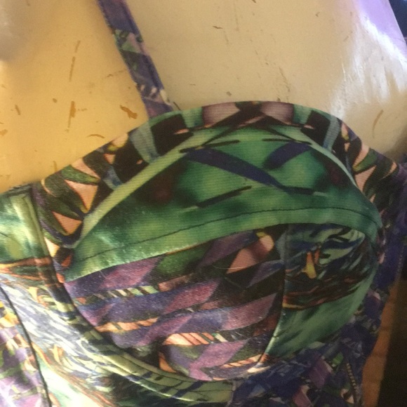 H&M Colorful spaghetti strap Zip Front Bustier L - Picture 4 of 6